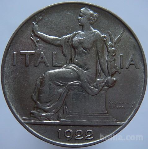 LaZooRo: Italija 1 Lira 1922 R XF