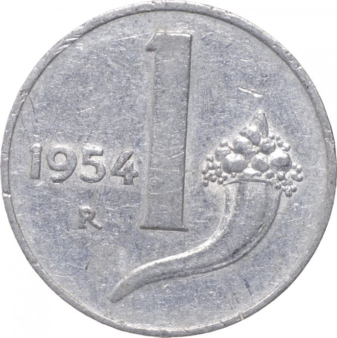 Italija 1 Lira 1954 R [006075]