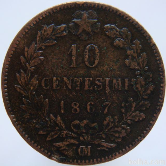Italija 10 Centesimi 1867 OM F