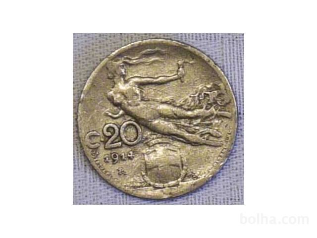 Italija, 20 centesimov 1914