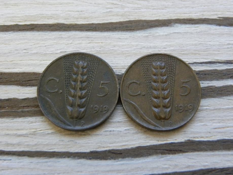 Italija 5 centesimi 1919 - levi