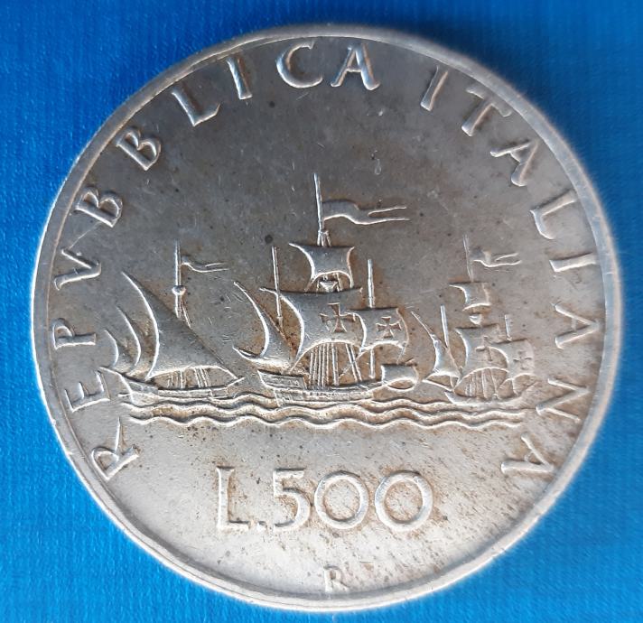 ITALIJA 500 lire 1960 srebrnik