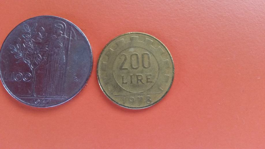 kovanca za 100 in 200 lir