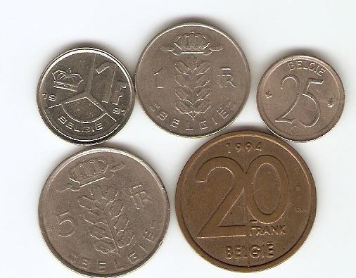 KOVANCI  Belgija  25 cent. 1,5,10, 20,50  frank