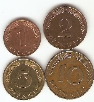 KOVANCI 1,2,5,10,50 pfennig, 1,2 marke  Nemčija