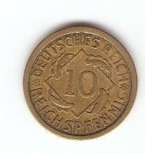 KOVANEC 10 pfennig 1924a  Nemčija