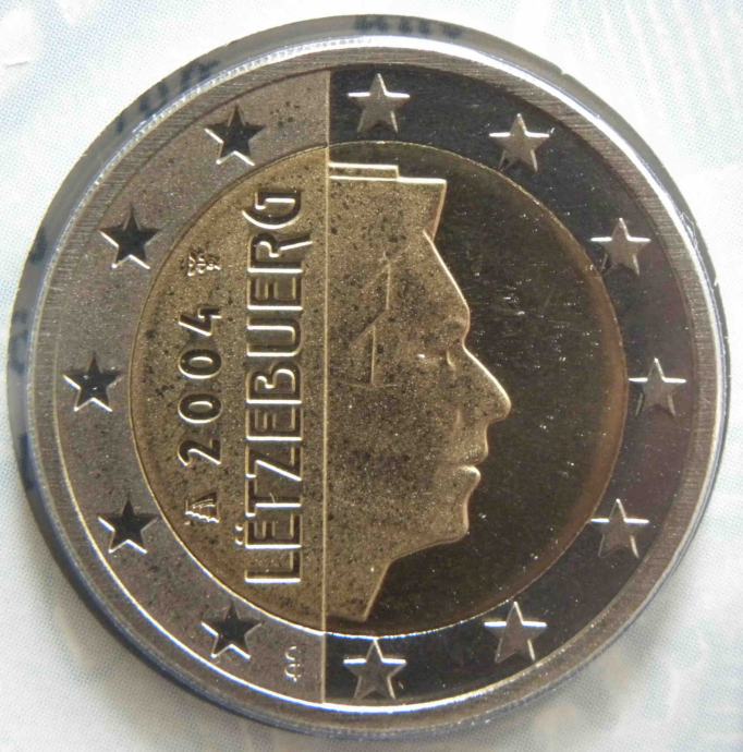 Kovanec 2 eur, Veliki Vojvoda Henri, Luksemburg 2004