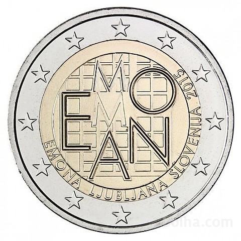 Kovanec 2 Evro, Euro, EUR, €, Republika Slovenija, Slovenia Emona 2015