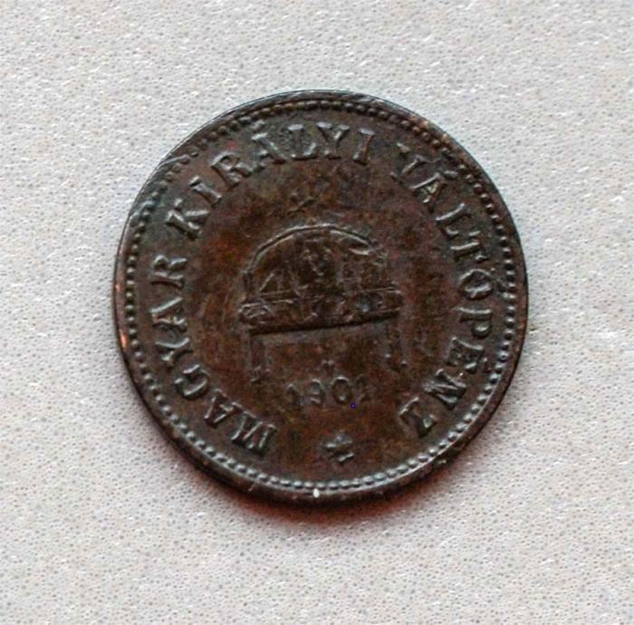 Kovanec 2 fillér 1901 Madžarska km# 481