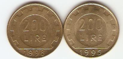 KOVANEC 200 lir 1978,79,80,91  Italija