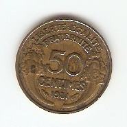 KOVANEC  50 centimes 1931  Francija