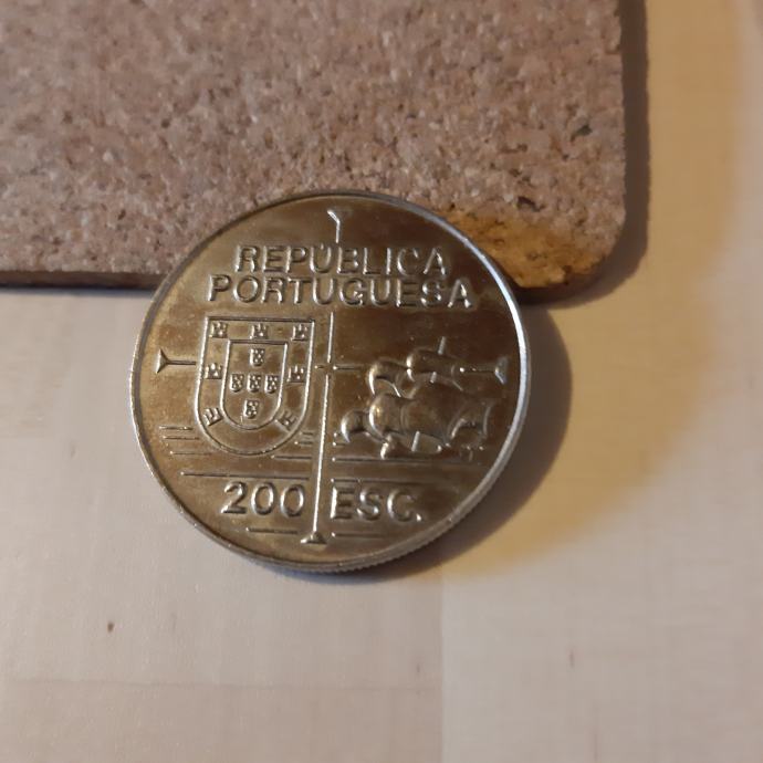 Spominski kovanec Portugalska 200 escudos 1992