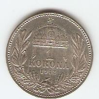 KOVANEC srebrnik 1 krona 1894,95  Madž.varianta