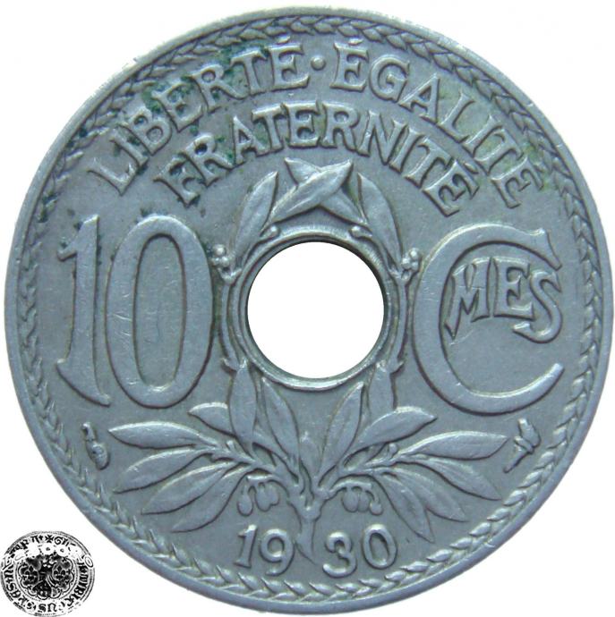 LaZooRo: Francija 10 Centimes 1930 XF