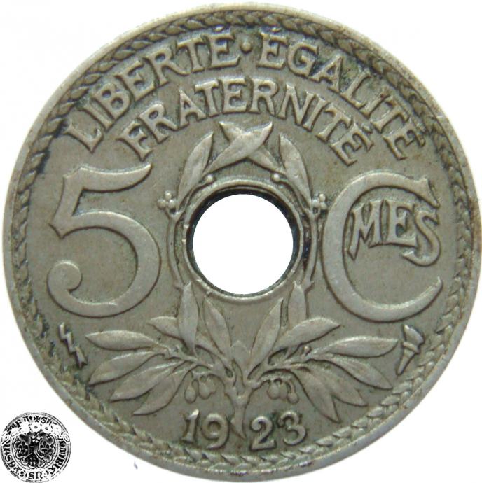 LaZooRo: Francija 5 Centimes 1923 p XF