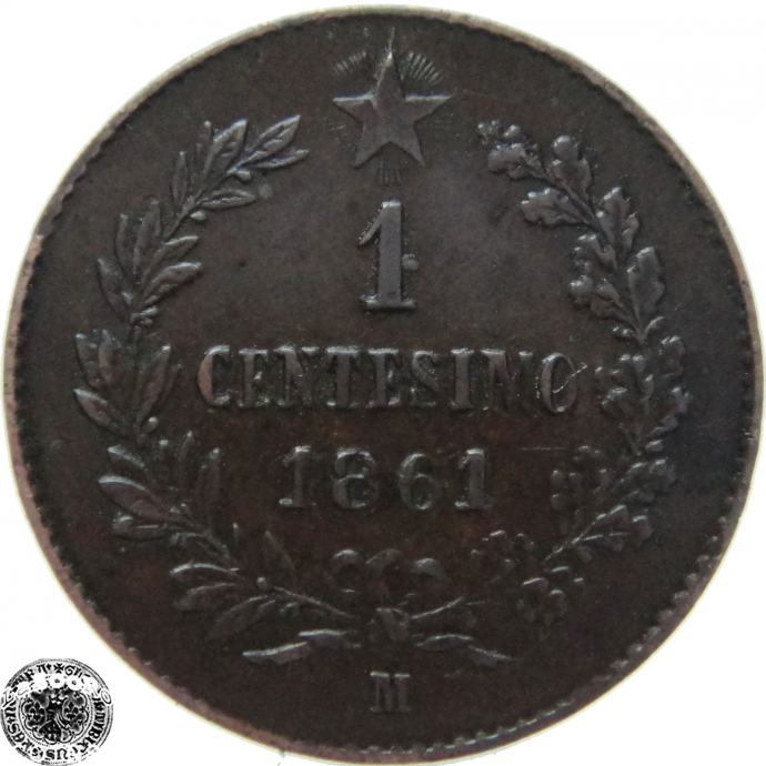 LaZooRo: Italija 1 Centesimo 1861 M XF