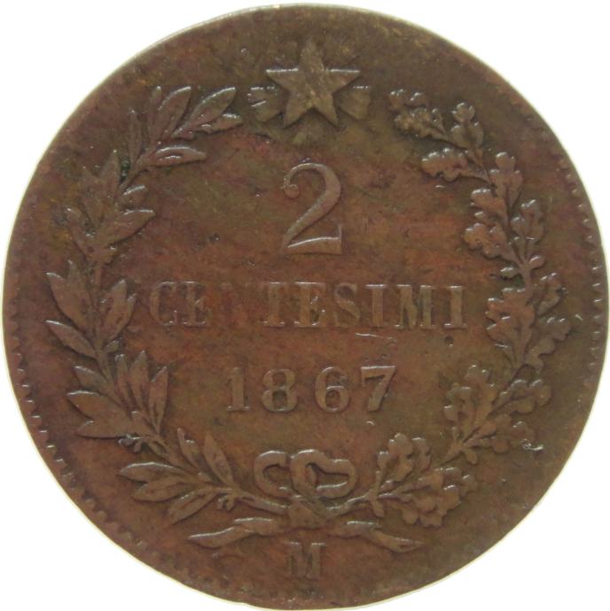 LaZooRo: Italija 2 Centesimi 1867 M VF