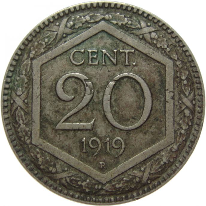 LaZooRo: Italija 20 Centesimi 1919 R XF/UNC