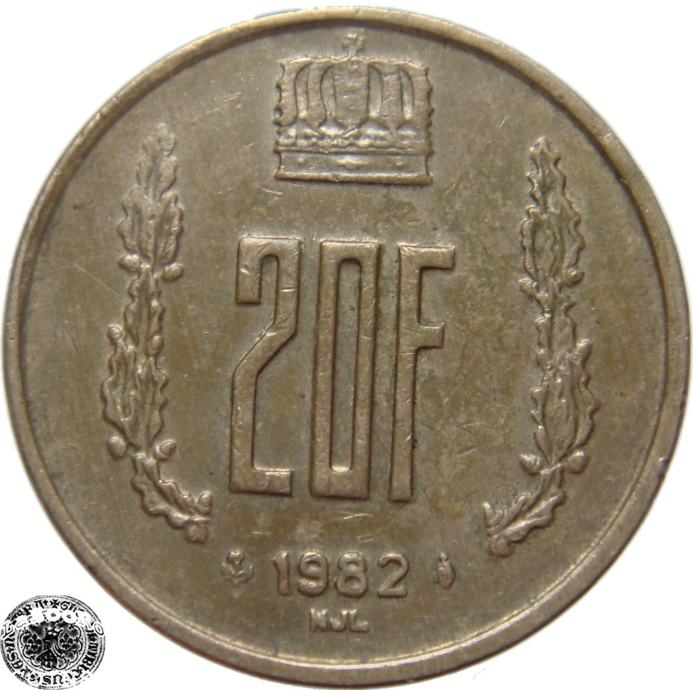 LaZooRo: Luksemburg 20 Francs 1982 XF