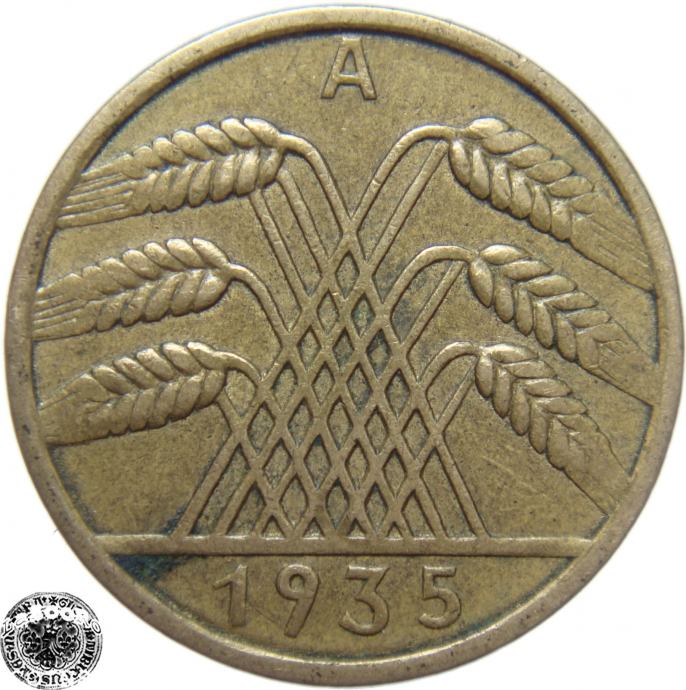 LaZooRo: Nemčija 10 Pfennig 1935 A XF