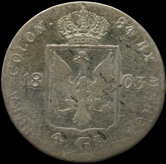 LaZooRo: Nemčija PRUSKA 4 Groschen 1803 VF - srebro