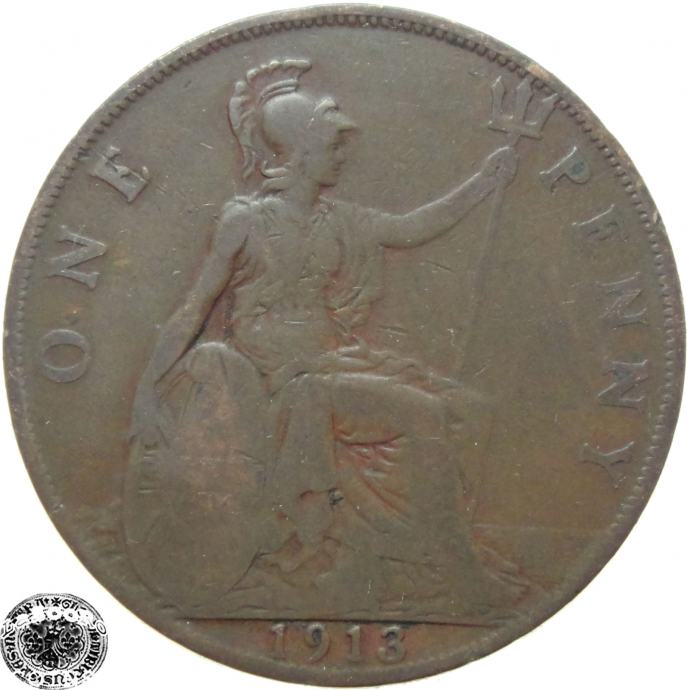 LaZooRo: Velika Britanija 1 Penny 1913 VF