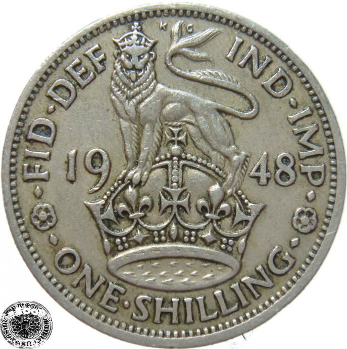 LaZooRo: Velika Britanija 1 Shilling 1948 a VF/XF