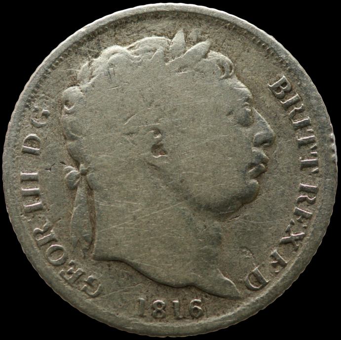 LaZooRo: Velika Britanija 6 Pence 1816 F / VF - srebro