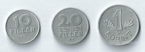 MADŽARSKA - 10, 20 filler in 1 forint (komplet)