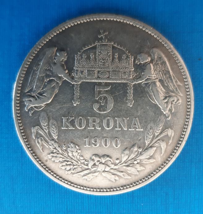 Madžarska 5 Korona kron 1900 srebrnik