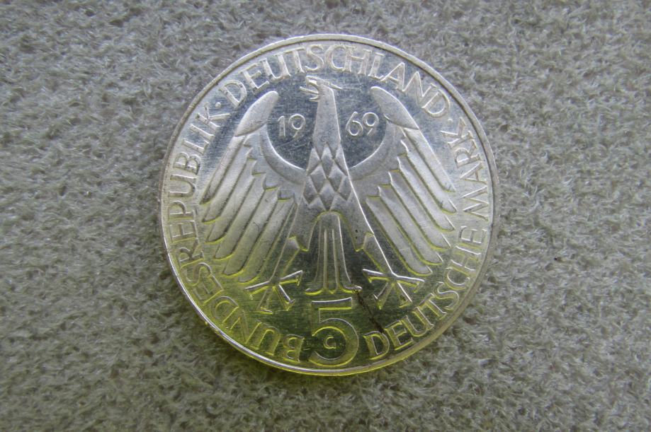 Nemčija 5 mark 1969g