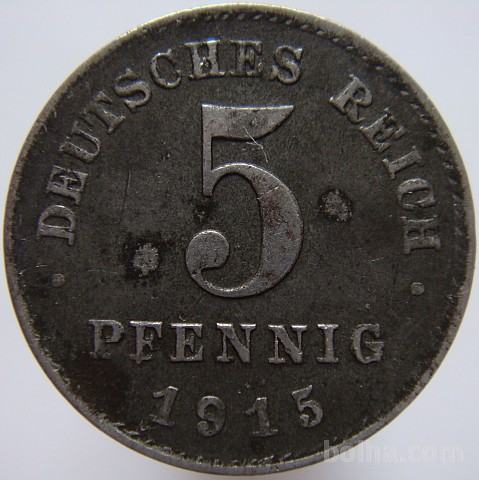 LaZooRo: Nemčija 5 Pfennig 1915 A