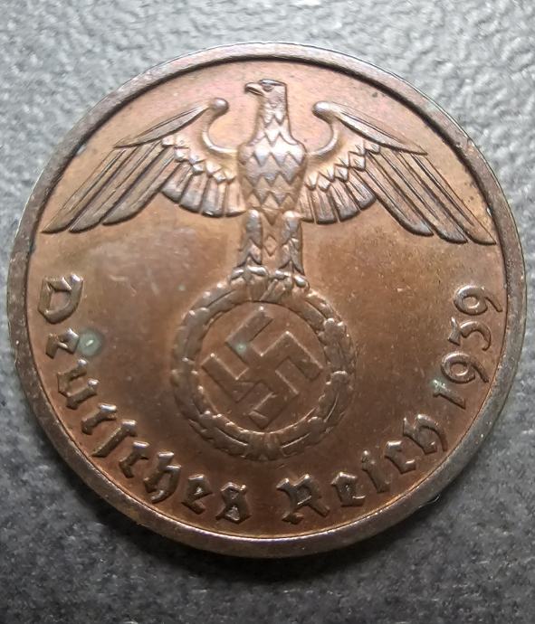 NEMŠKI RAJH 2 reichspfennig 1939 B - kovnica Dunaj - lep primerek!