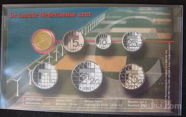 Nizozemska 1 Cent 2001 BU - Zadnji cent