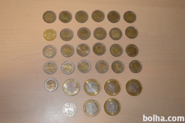 Različni kovanci 3€, 2€, 50cent - VEČ V OPISU