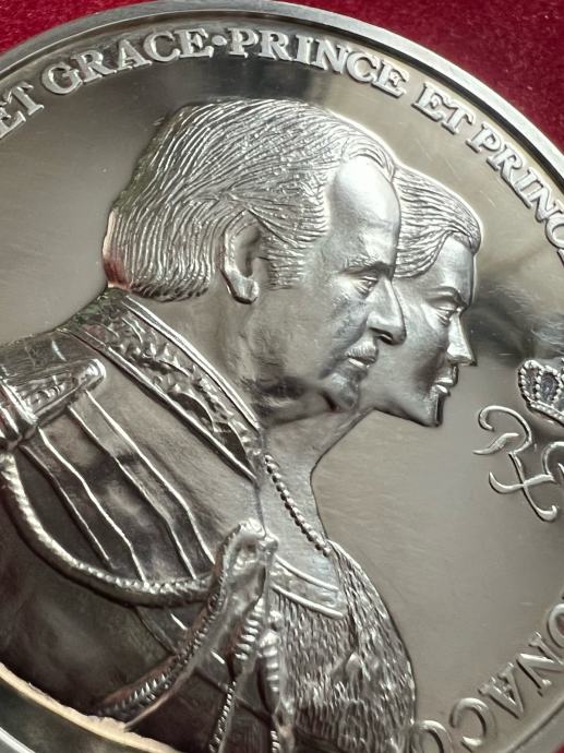 Srebrnik Kneževina Monako Grace Kelly Rainer srebrna medalja (otaku)