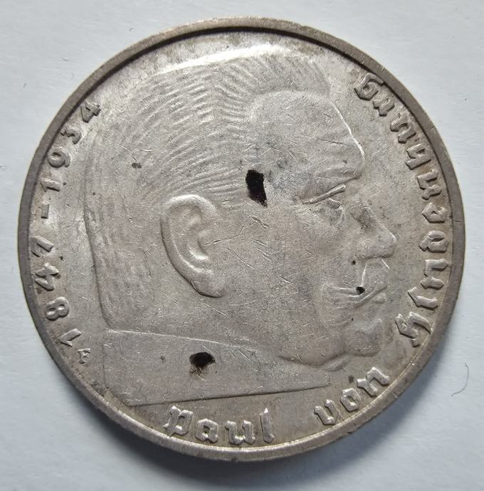 TRETJI RAJH - srebrnik 2 rajhmarki 1937F