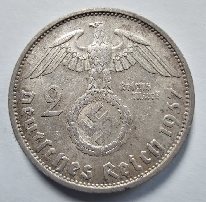 TRETJI RAJH - srebrnik 2 rajhmarki 1937F