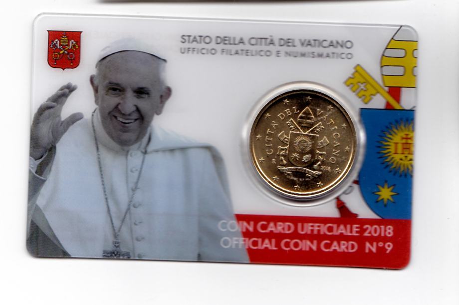 Kovanci Vatikan 50 euro cents 2014 UNC in coincard 2018 BU
