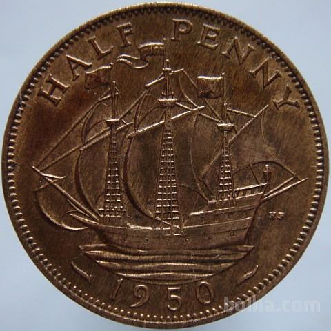 Velika Britanija 1/2 Penny 1950 UNC