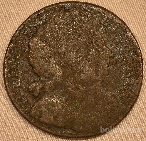 Velika Britanija, farthing (1/2 penny) 1694