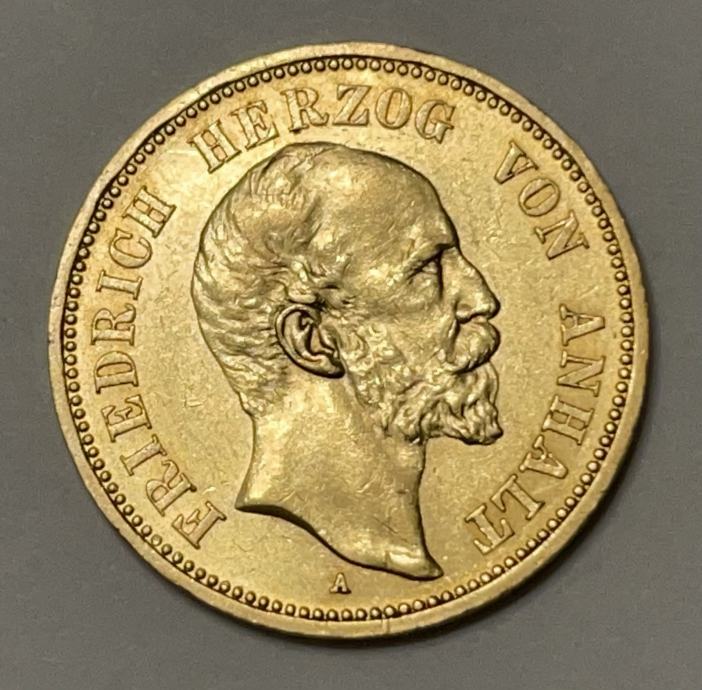 Zlatnik 20 Mark 1901. "A"  FRIEDRICH HERZOG VON ANHALT