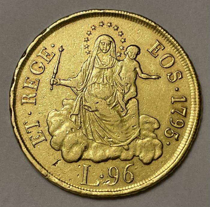 Zlatnik 96 Lire 1795. Republic of Genoa