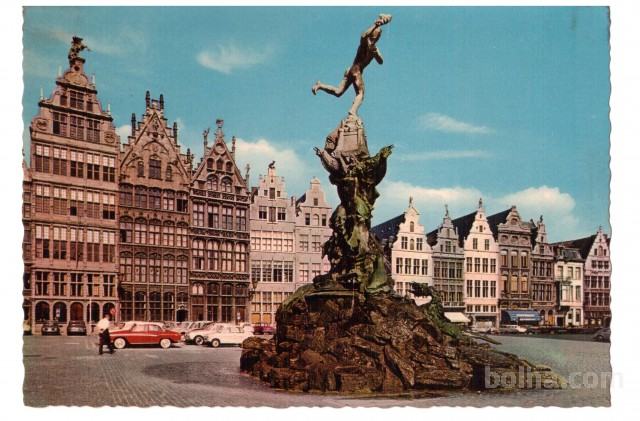 Prodam lot 7 starih razglednic Antwerpen, Belgija iz 1950-ih