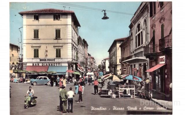 Set 5 starih razglednic Piombino, Italija. RPPC, Toskana