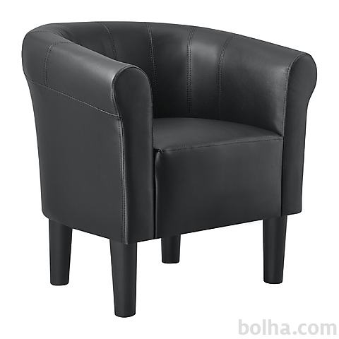 Dizajnerski fotelj 70x70x58cm umetno usnje črn