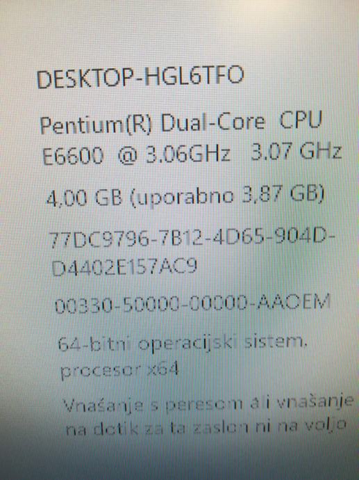 PC Fujitsu Esprimo E3521 E-STAR5(DTL1-D3041), 4GB RAM, 250GB HDD,Win10