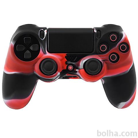 PS4 DualShock 4 silikonska prevleka, rdeče-črna