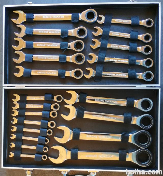 Garnitura - set viličastih ključev 6 - 32 mm z ragljo