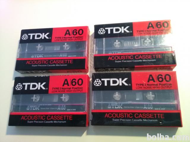 4x AUDIO KASETE TDK A60, original zapakirane, Made in Japan